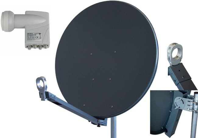 Satellite System 65 cm Complete Set Sat-Gibertini Full HD 4 Participants Astra Professional Aluminium product image