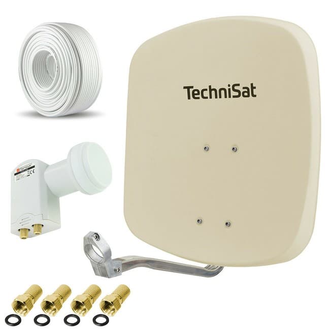 TechniSat 45 digidish aluminium aluminium satellite mirror dish beige Opticum twin LNB product image